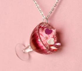 Strawberry sundae necklace