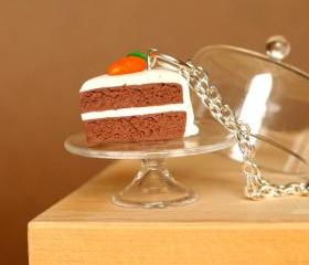 Carrot cake necklace miniature kawaii Polymer clay