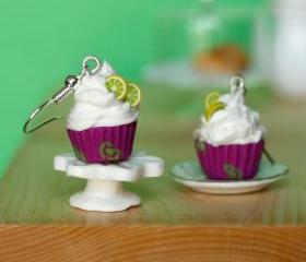 Kawaii earrings cupcake miniature Polymer clay