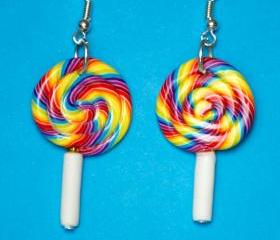 Lollipop Earrings polymer clay sweets
