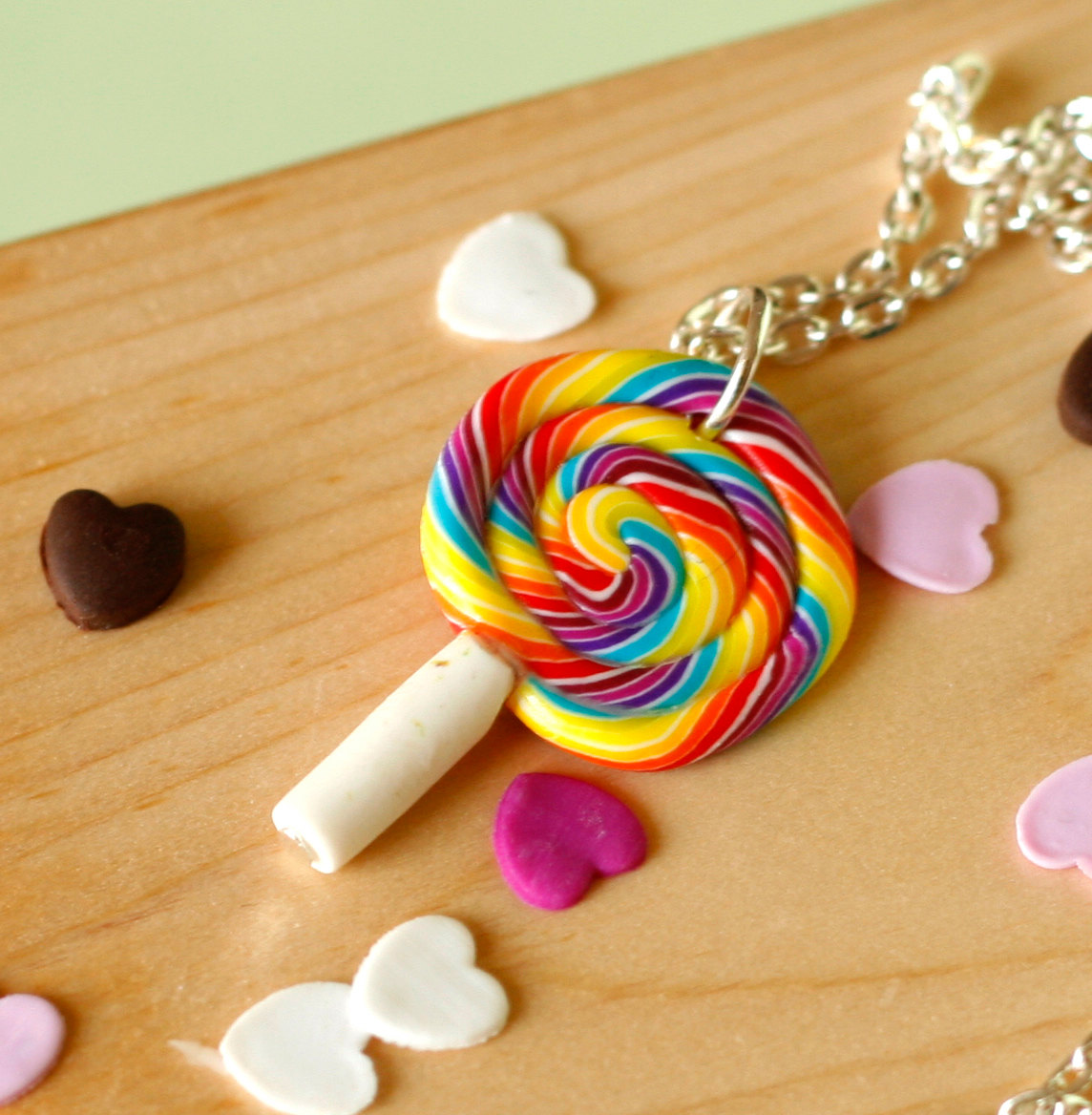 Lollipop Necklace Polymer Clay Sweets on Luulla